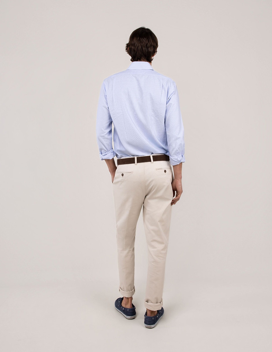 Camisa casual El Ganso de algodón manga larga para hombre