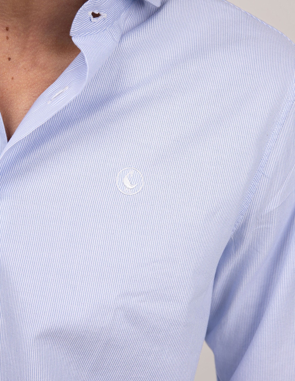 Camisa casual El Ganso de algodón manga larga para hombre