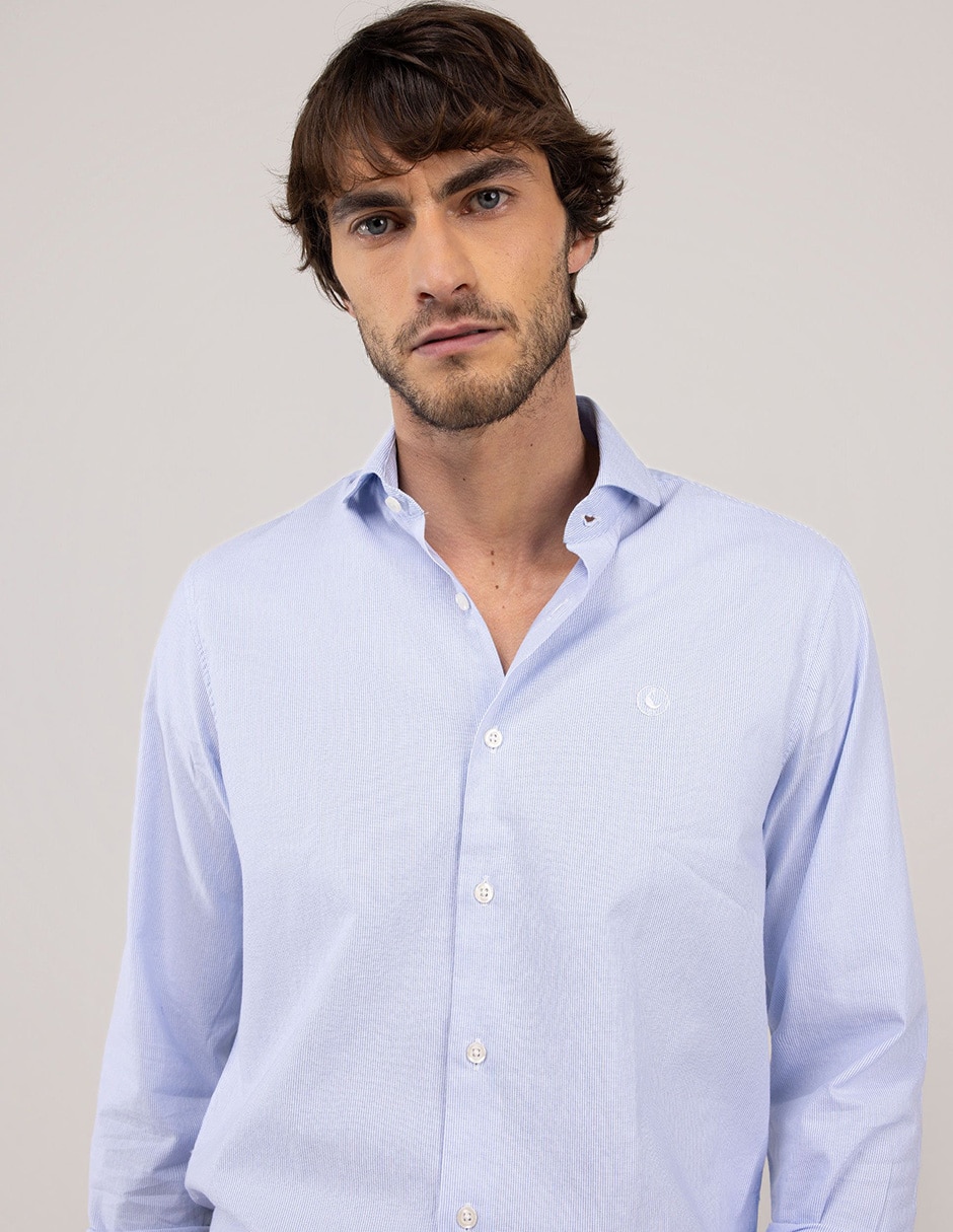 Camisa casual El Ganso de algodón manga larga para hombre