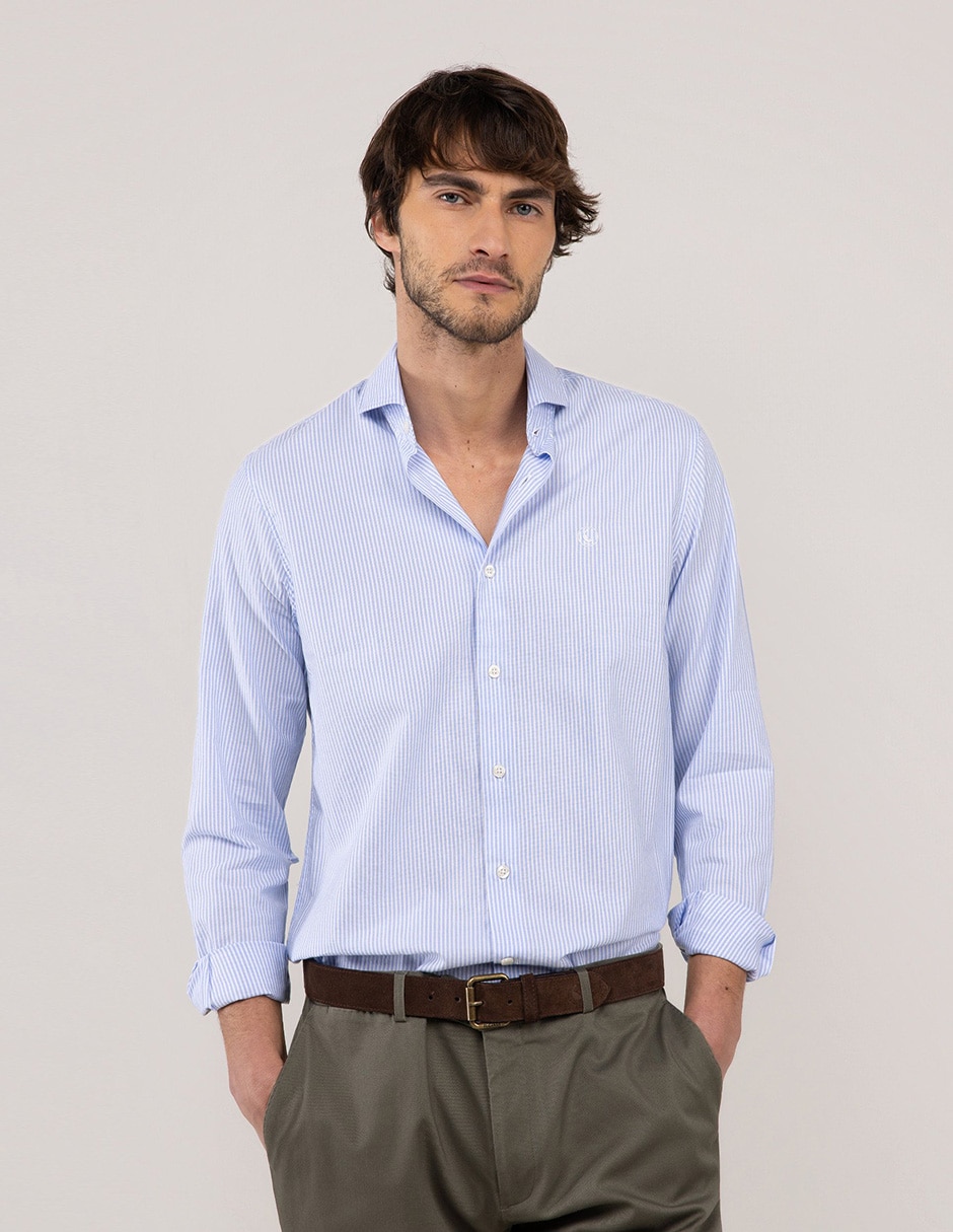 Camisa casual de algodón manga larga para hombre Camisa casual de algodón manga larga para hombre
