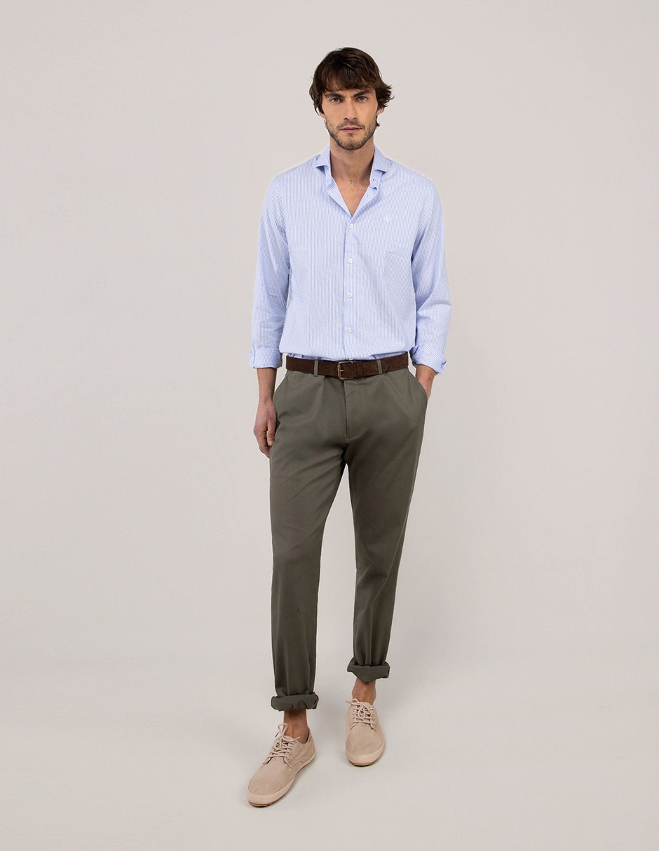 Camisa casual de algodón manga larga para hombre 2
