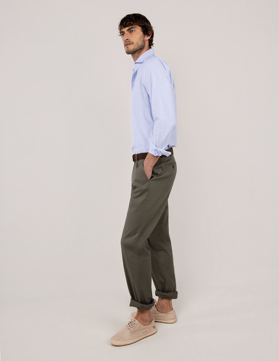 Camisa casual de algodón manga larga para hombre 4