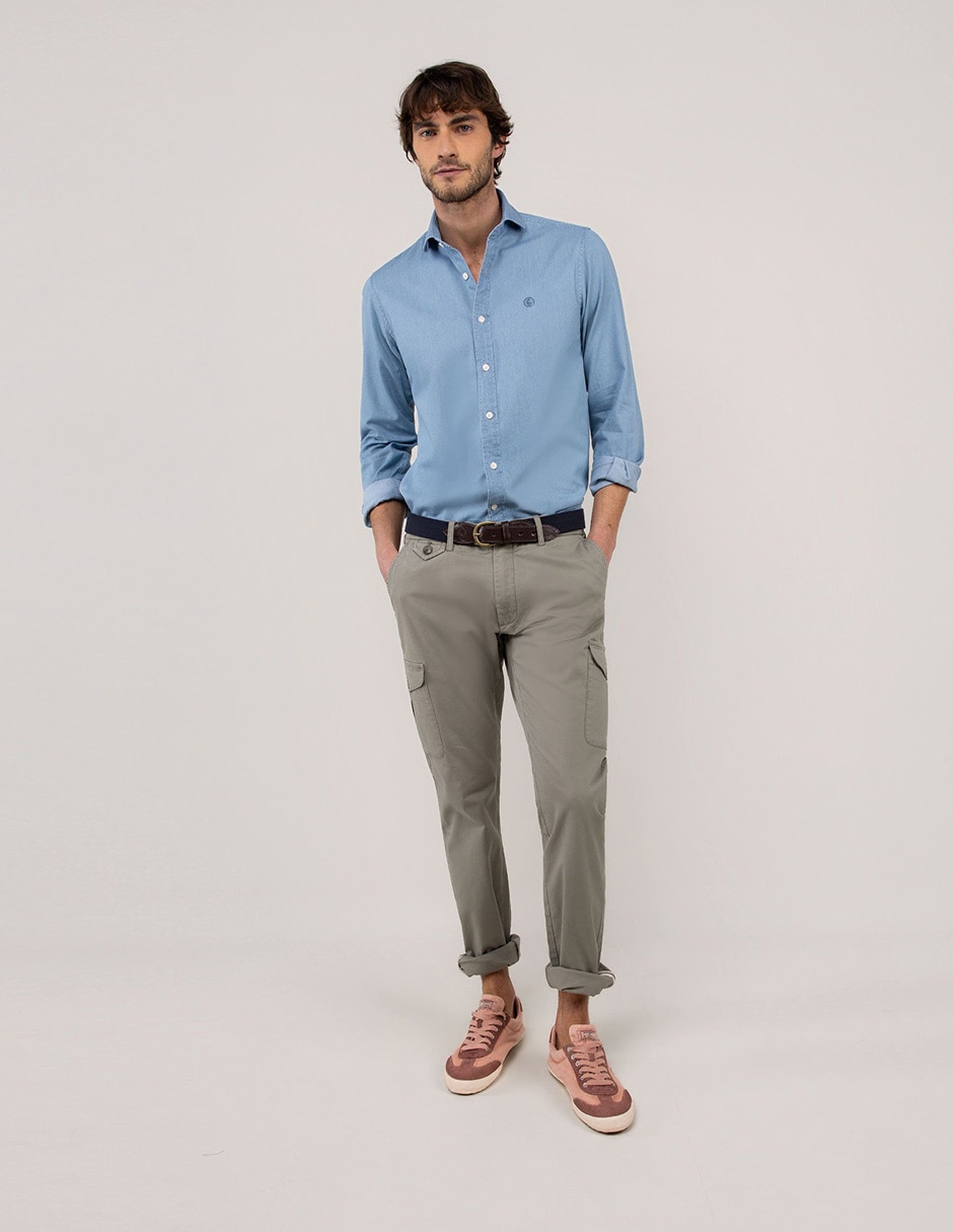 Camisa casual de algodón manga larga para hombre 2