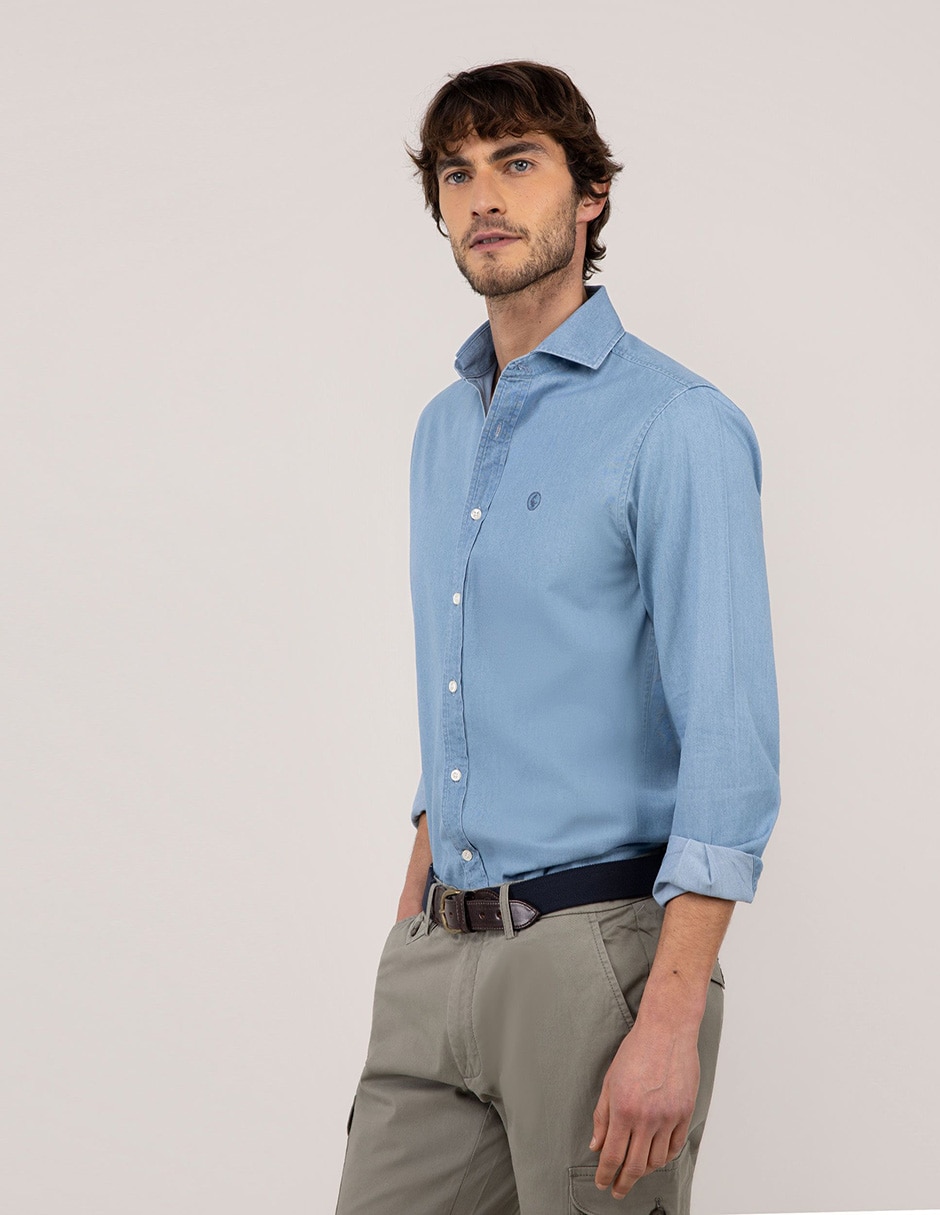 Camisa casual de algodón manga larga para hombre 3