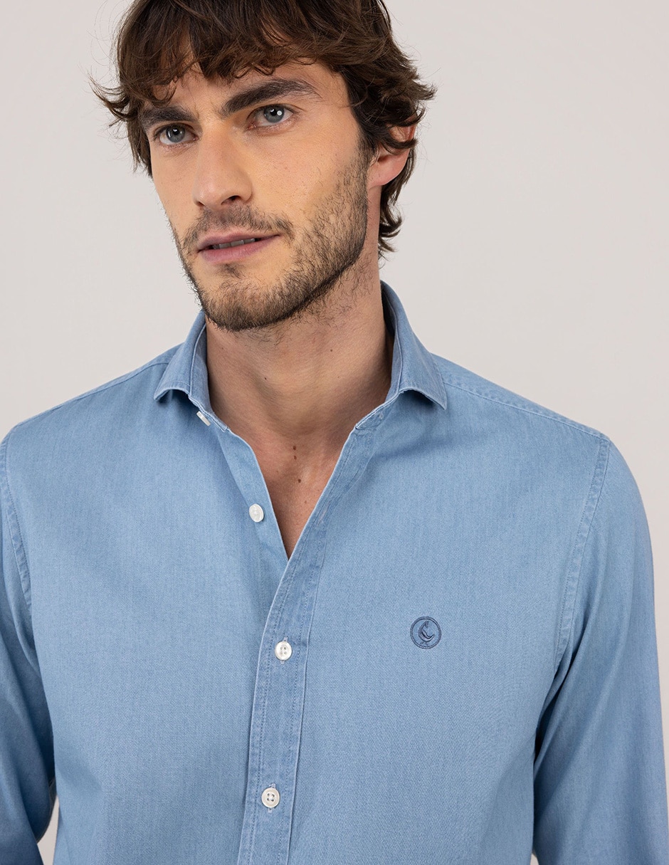 Camisa casual de algodón manga larga para hombre 5