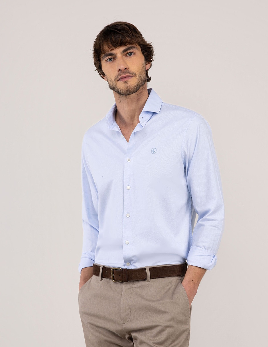 Camisa casual de algodón manga larga para hombre Camisa casual de algodón manga larga para hombre
