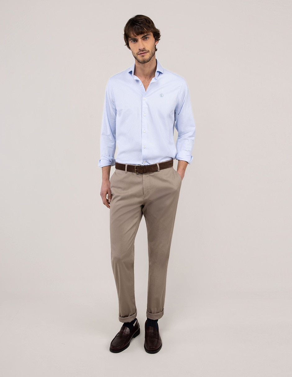 Camisa casual de algodón manga larga para hombre 6