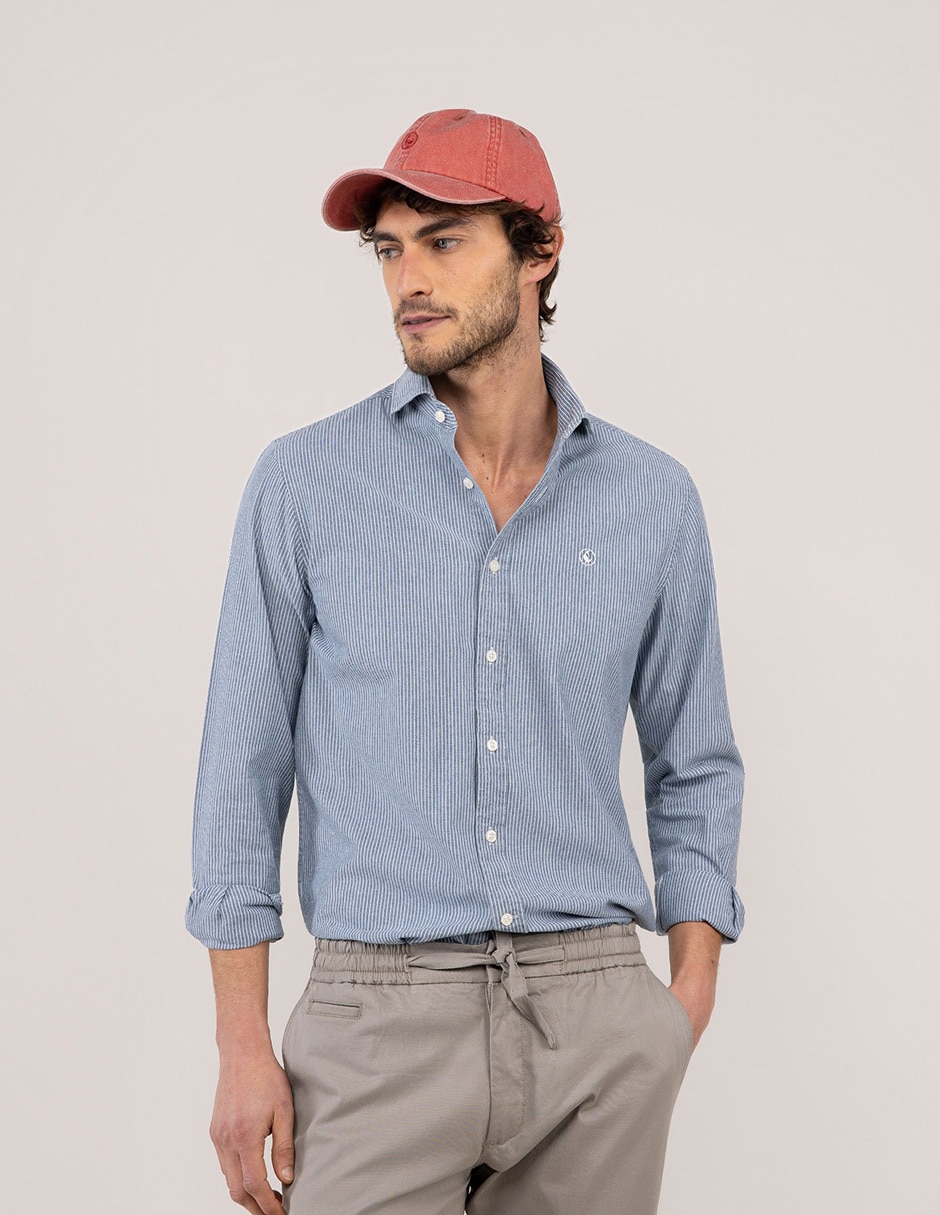 Camisa casual de algodón manga larga para hombre 1