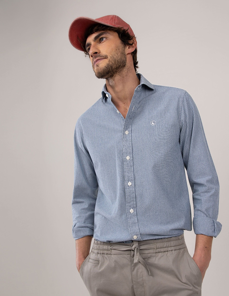 Camisa casual de algodón manga larga para hombre 5