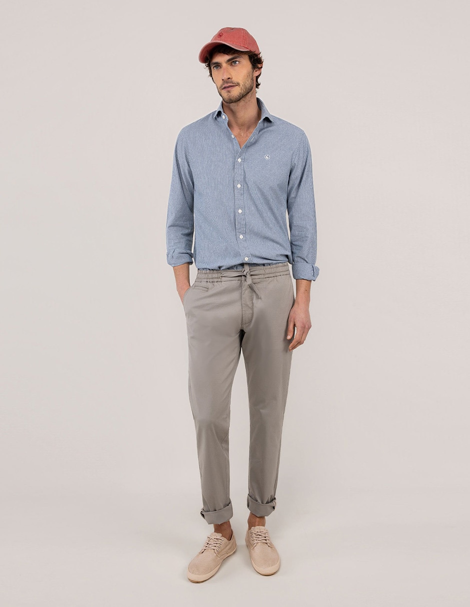 Camisa casual de algodón manga larga para hombre 7