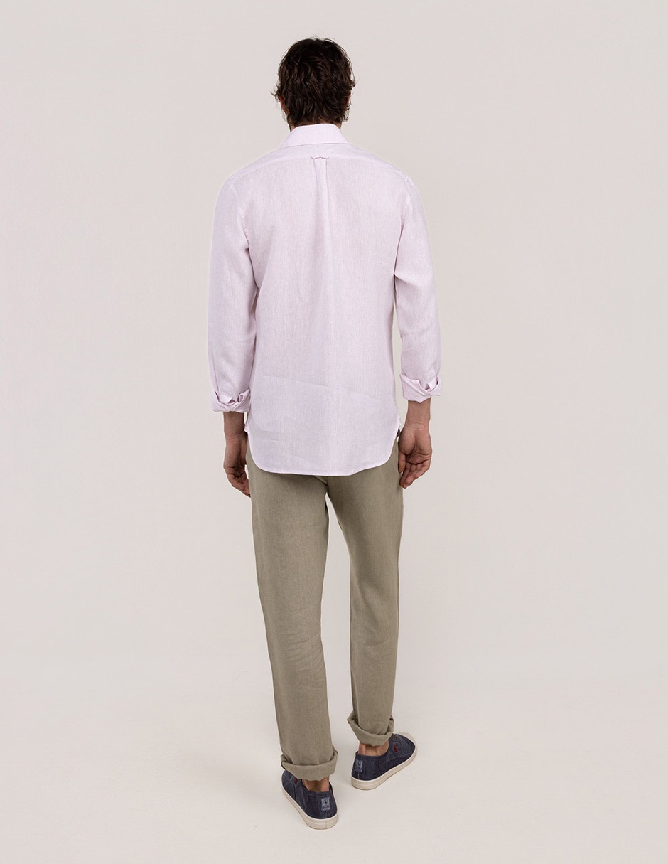 Camisa casual El Ganso de lino manga larga para hombre