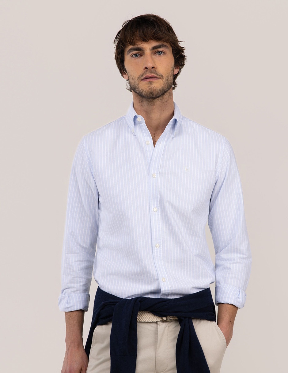 Camisa casual de algodón manga larga para hombre Camisa casual de algodón manga larga para hombre