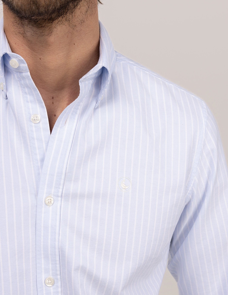 Camisa casual El Ganso de algodón manga larga para hombre