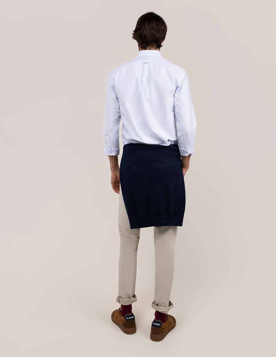 Camisa casual El Ganso de algodón manga larga para hombre