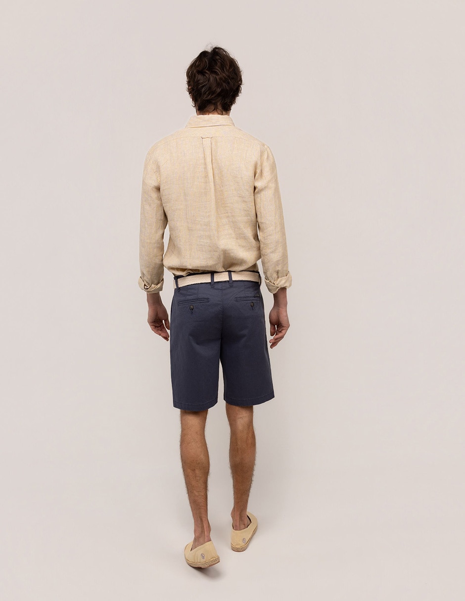 Camisa casual El Ganso de lino manga larga para hombre