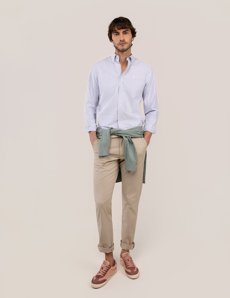 Camisa casual de algodón manga larga para hombre 2