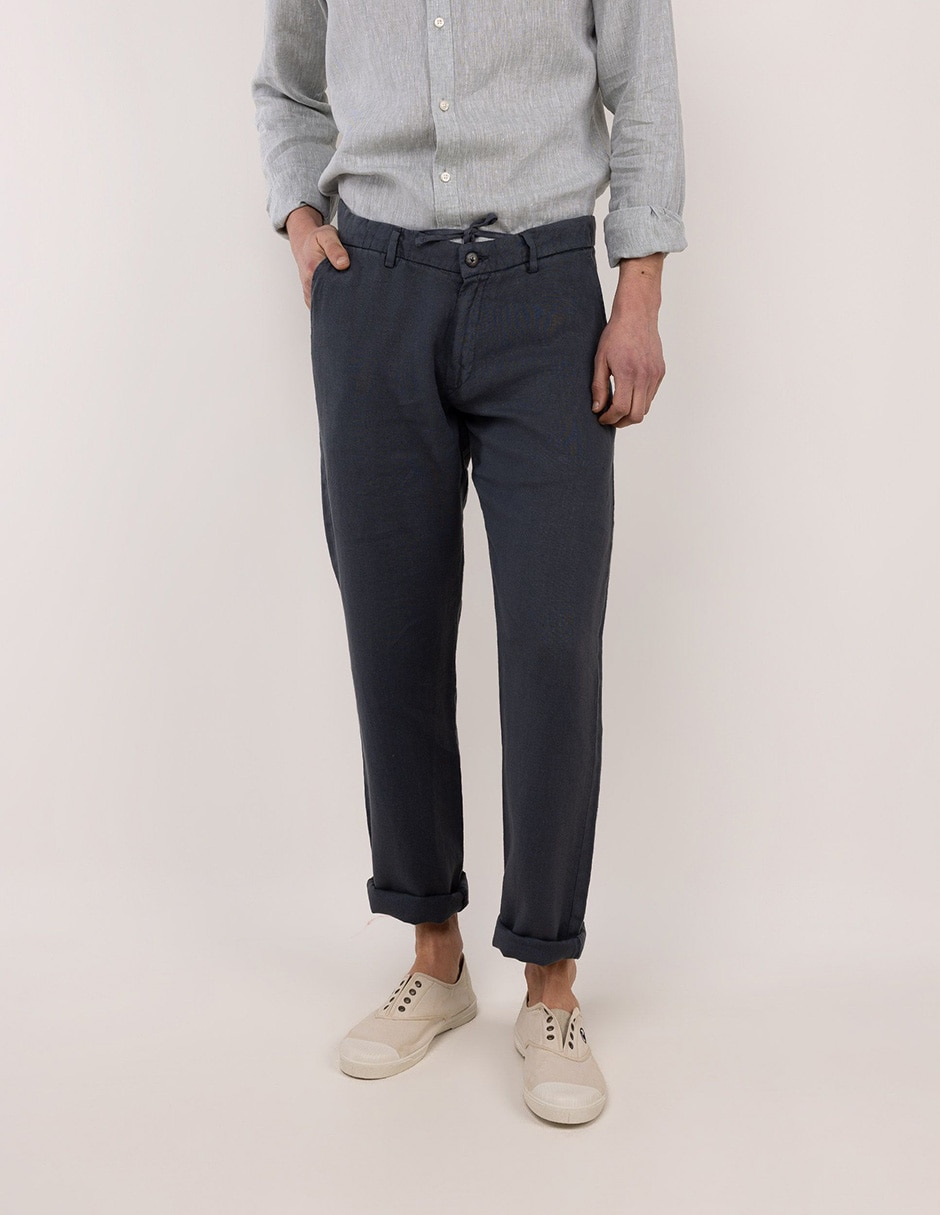 Pantalón casual regular regular de lino para hombre Pantalón casual regular regular de lino para hombre