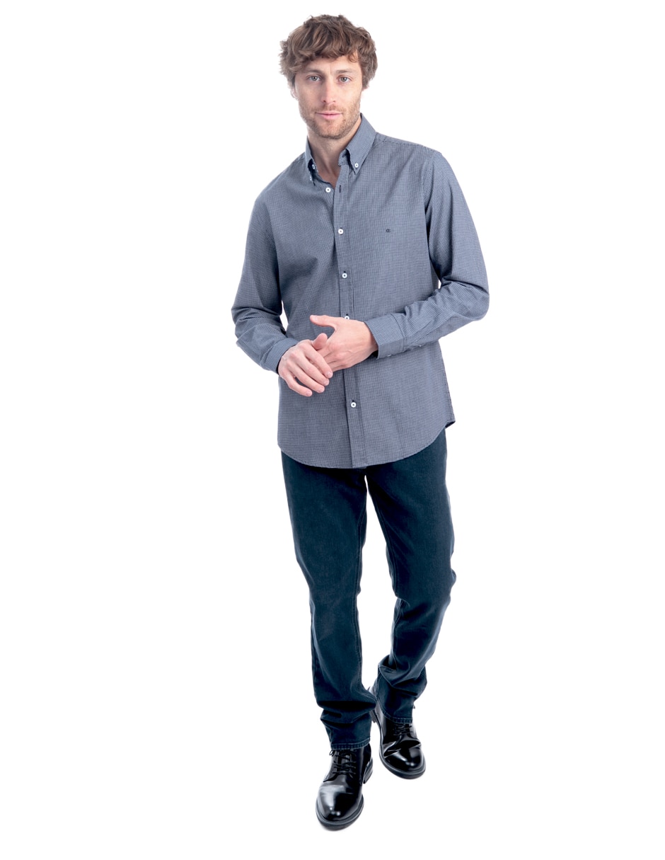 Camisa casual manga larga para hombre 4