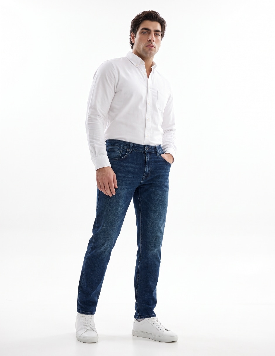 Jeans slim 36Kcden61002 lavado desgastado para hombre 3