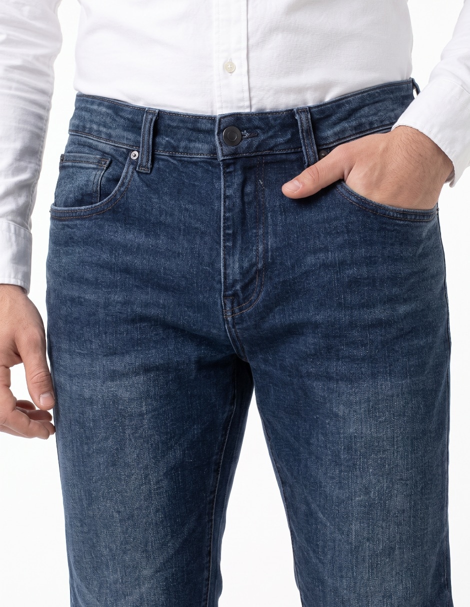 Jeans slim 36Kcden61002 lavado desgastado para hombre 4