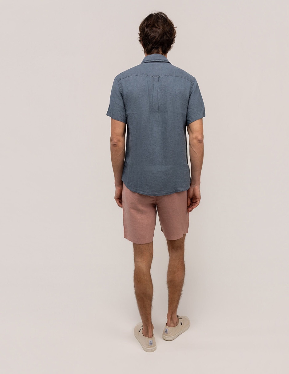Camisa casual El Ganso de lino manga corta para hombre