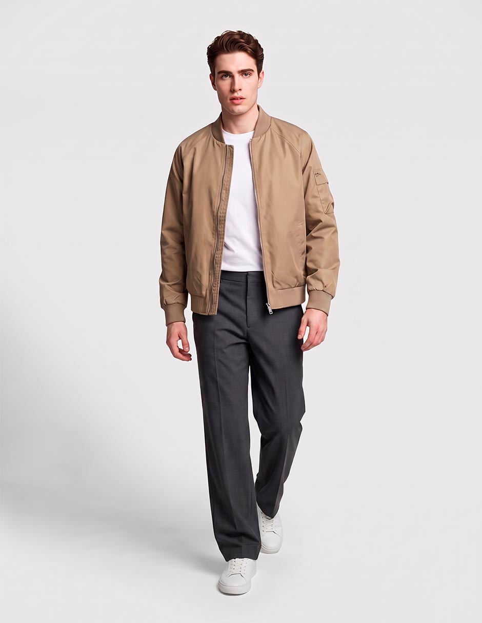 Chamarra bomber con bolsillos para hombre Chamarra bomber con bolsillos para hombre
