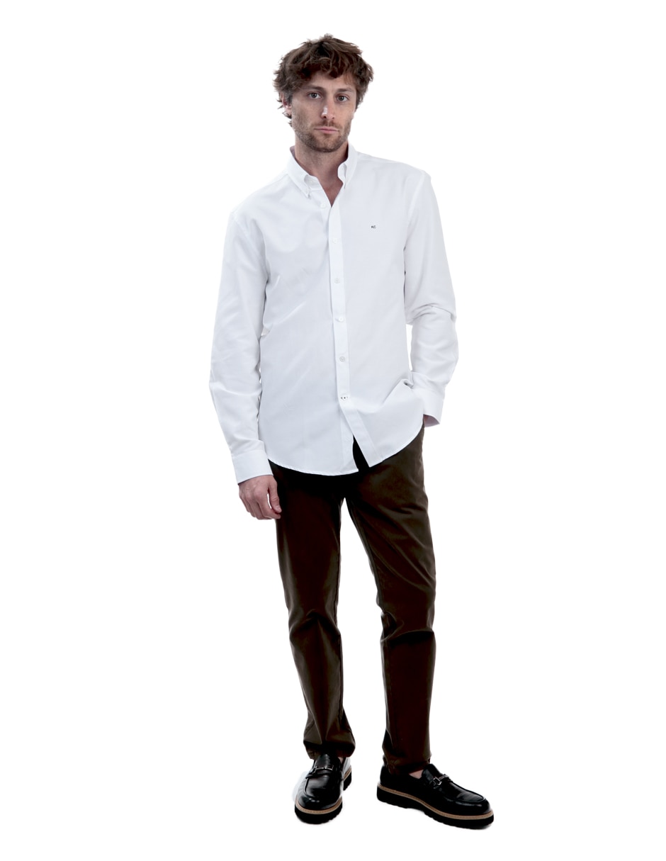 Camisa casual de algodón manga larga para hombre Camisa casual de algodón manga larga para hombre