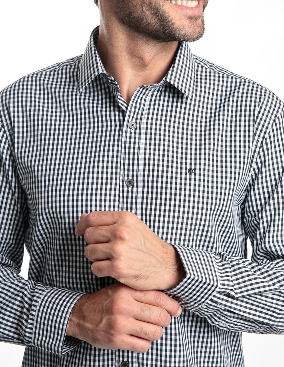 Camisa casual manga larga para hombre