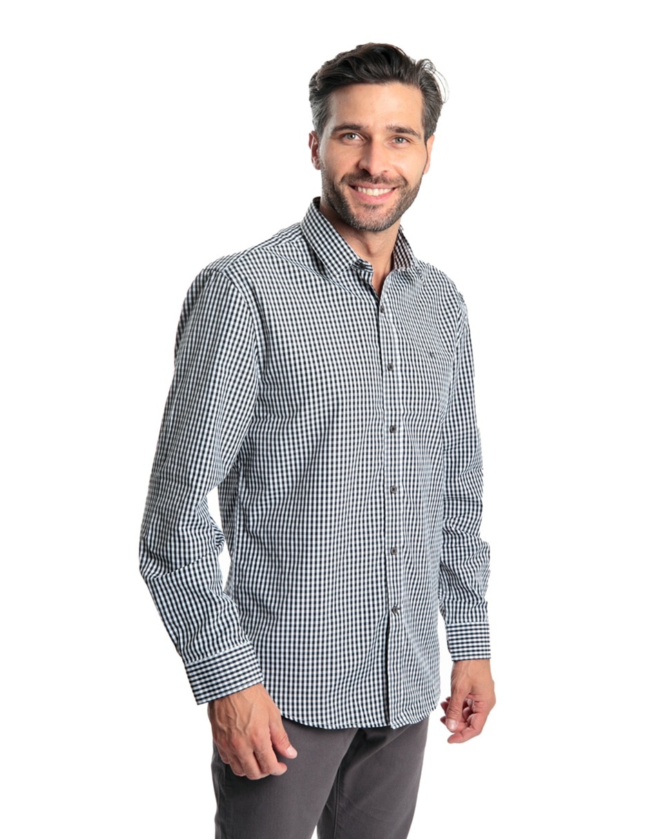 Camisa casual manga larga para hombre 5