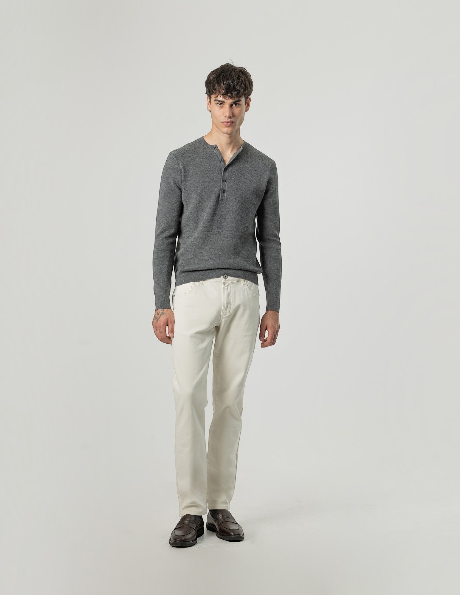 Pantalón casual regular slim de algodón para hombre 5