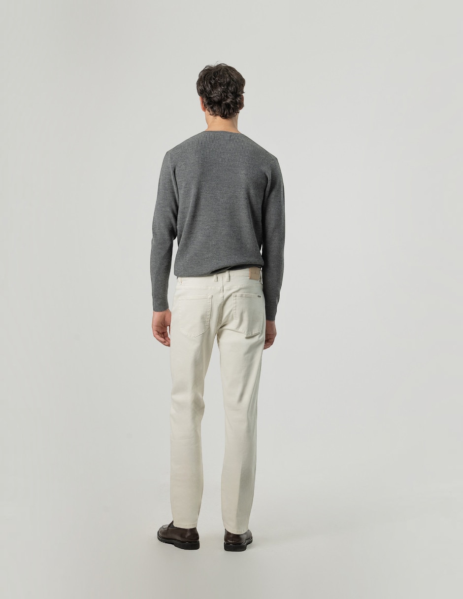 Pantalón casual regular slim de algodón para hombre 3