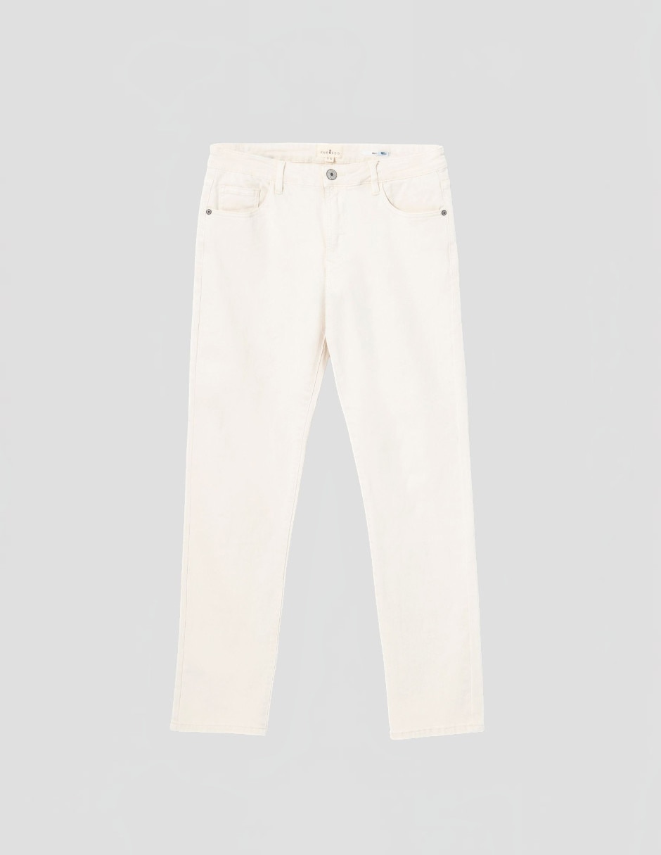 Pantalón casual regular slim de algodón para hombre 2