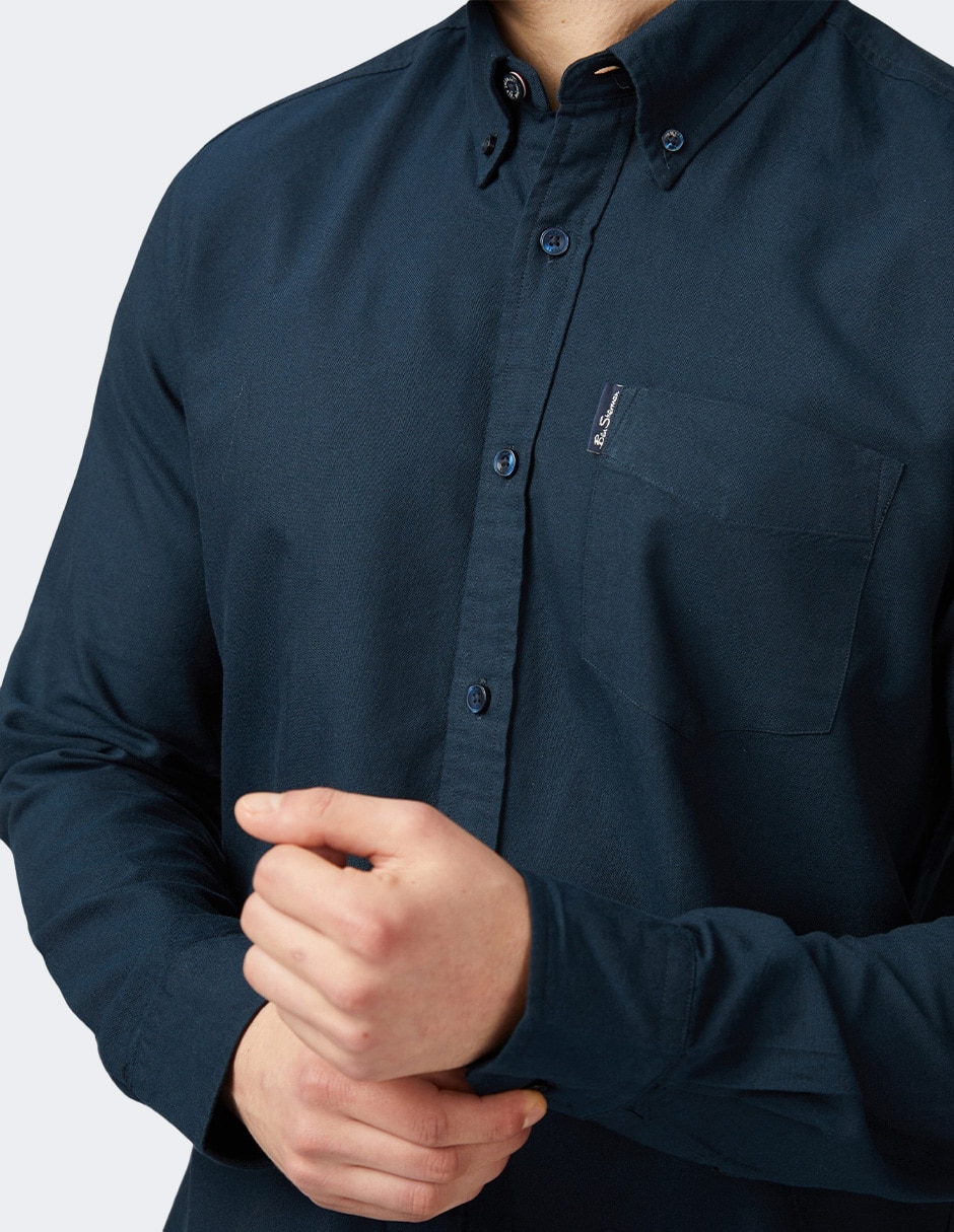 Camisa casual de algodón manga larga para hombre 4