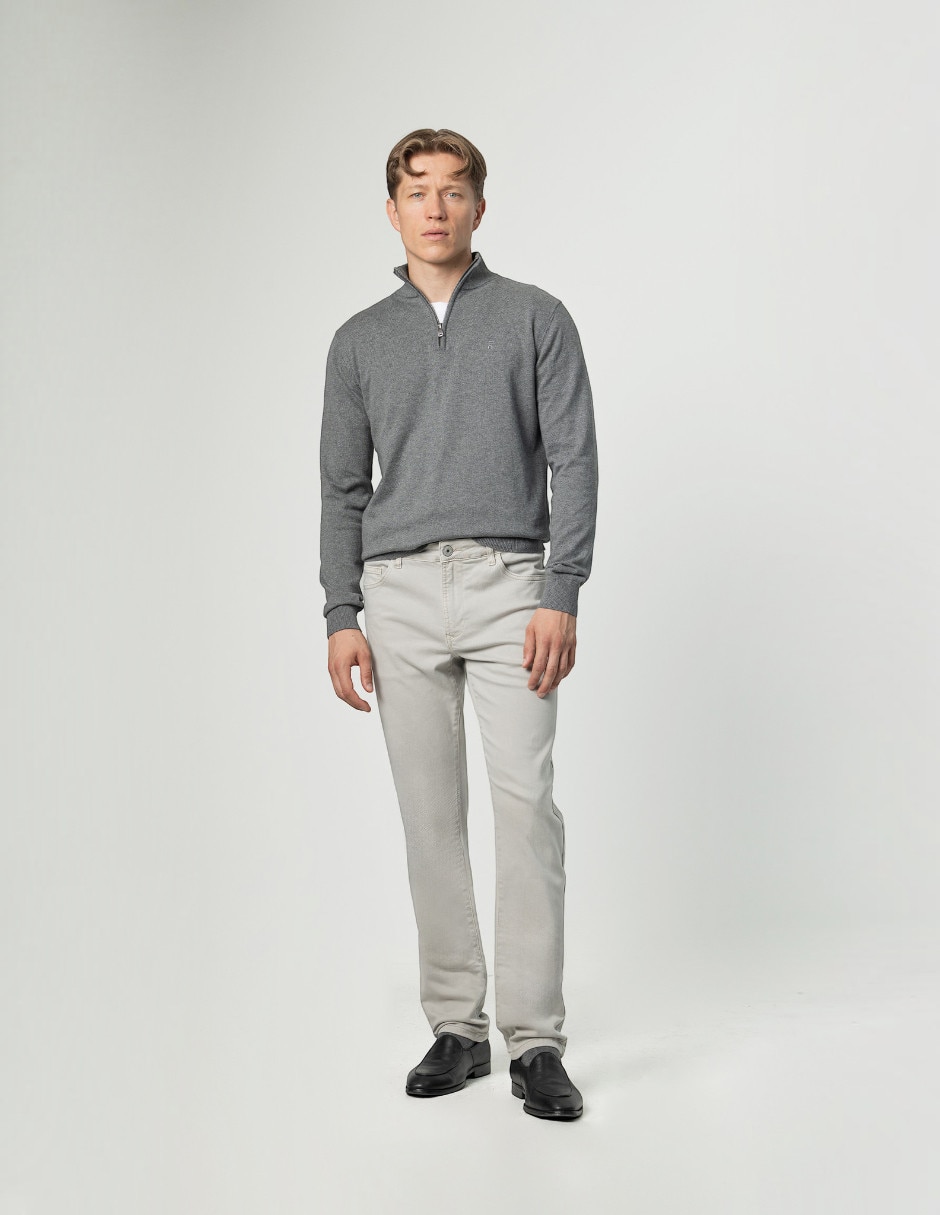 Pantalón casual regular slim de algodón para hombre 4