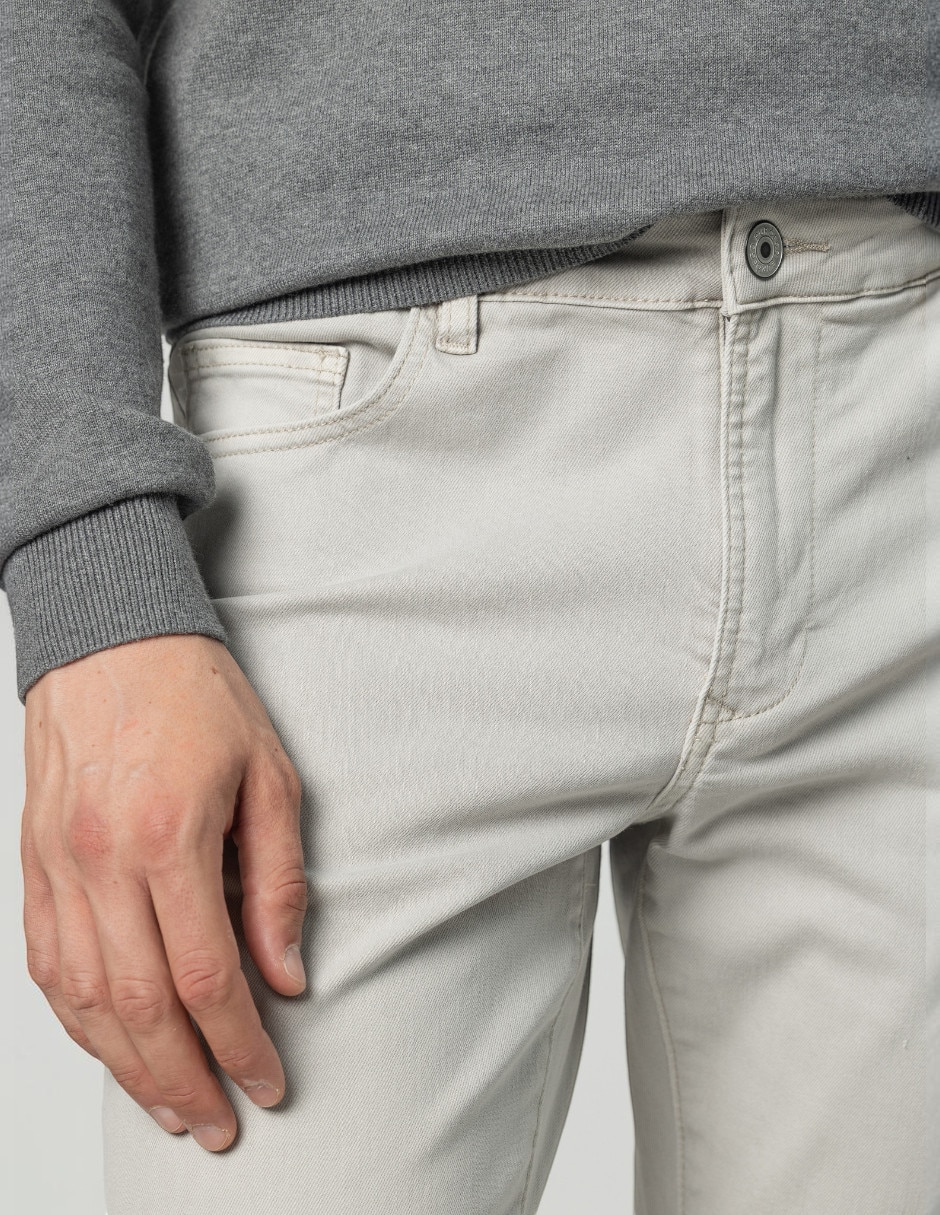 Pantalón casual regular slim de algodón para hombre 3