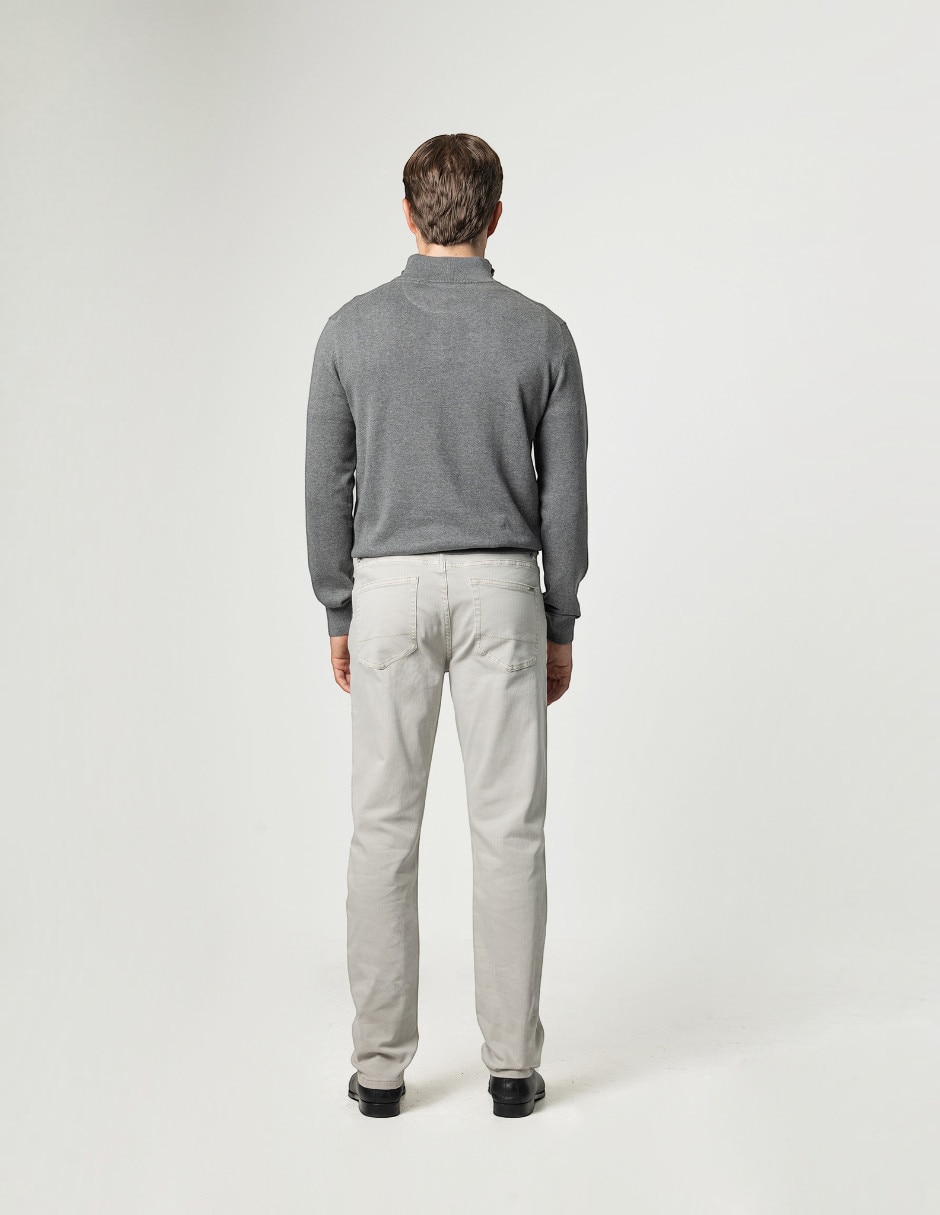Pantalón casual regular slim de algodón para hombre 2