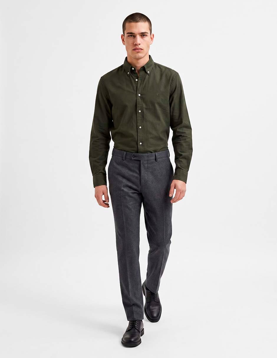 Camisa casual de algodón manga larga para hombre Camisa casual de algodón manga larga para hombre