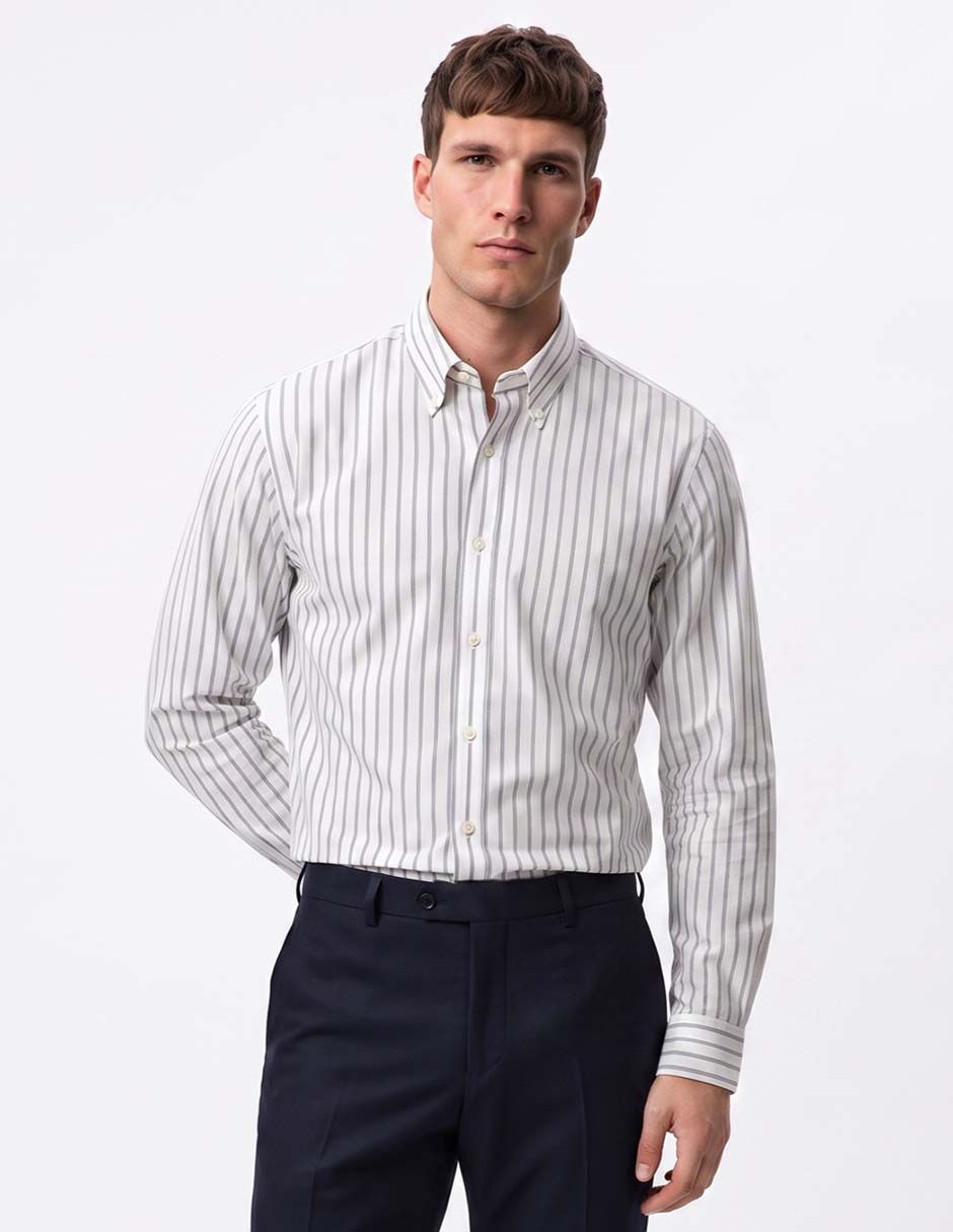 Camisa casual de algodón manga larga para hombre