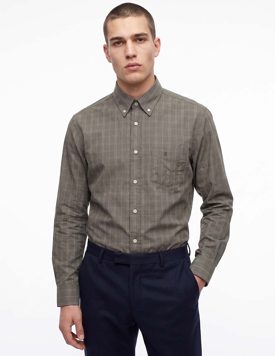 Camisa casual manga larga para hombre