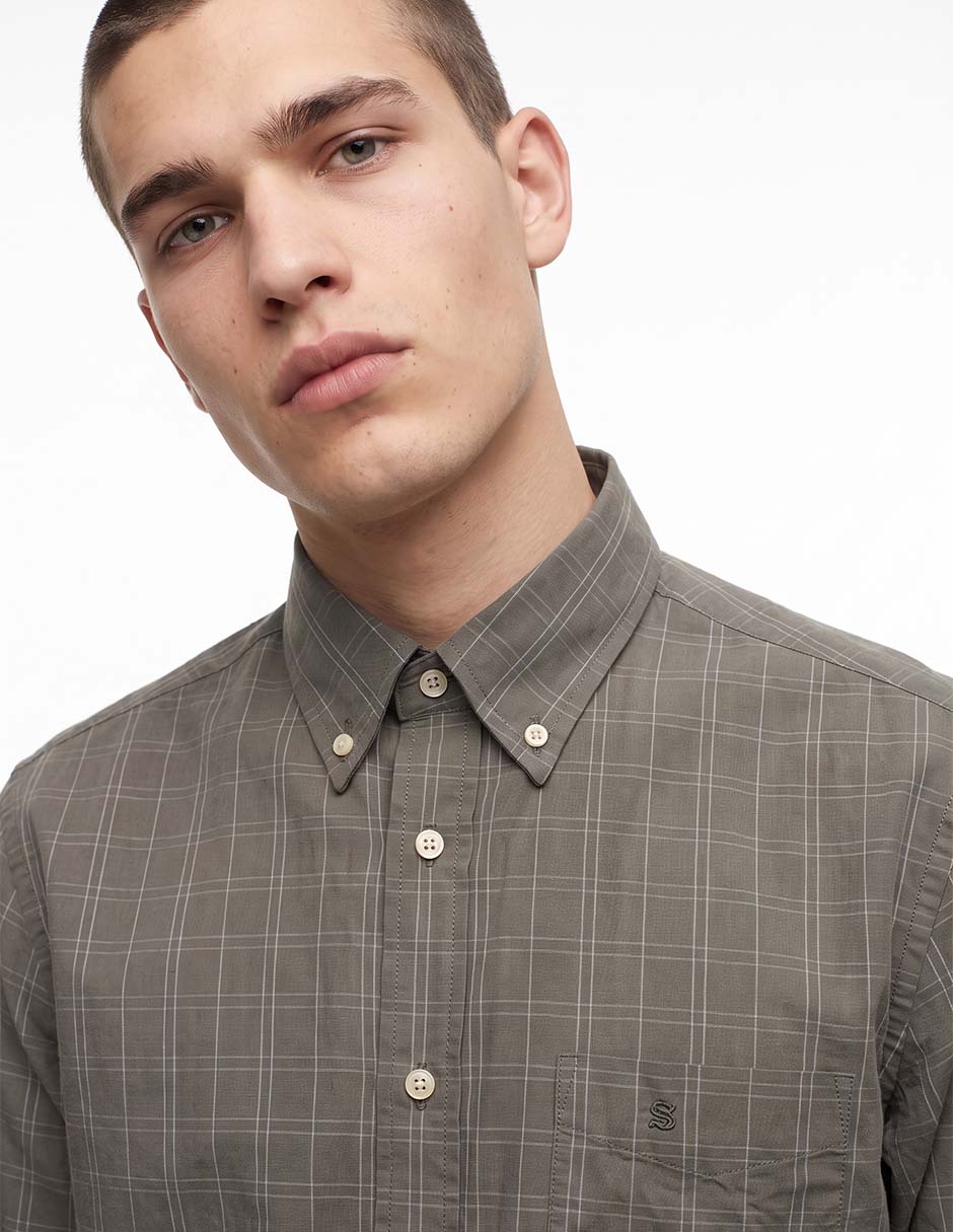 Camisa casual manga larga para hombre 6