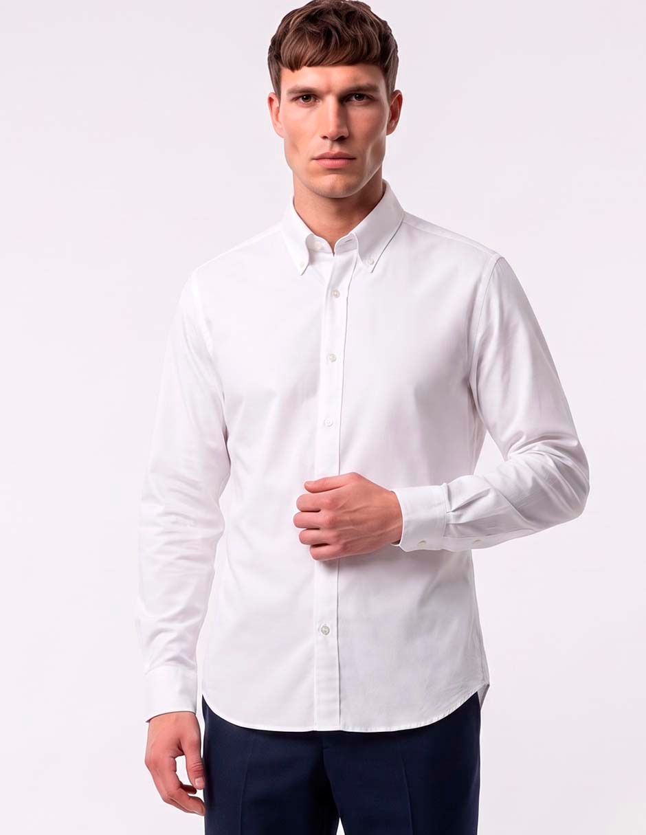 Camisa casual de algodón manga larga para hombre Camisa casual de algodón manga larga para hombre