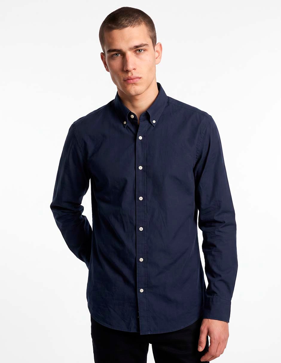 Camisa casual de algodón manga larga para hombre Camisa casual de algodón manga larga para hombre