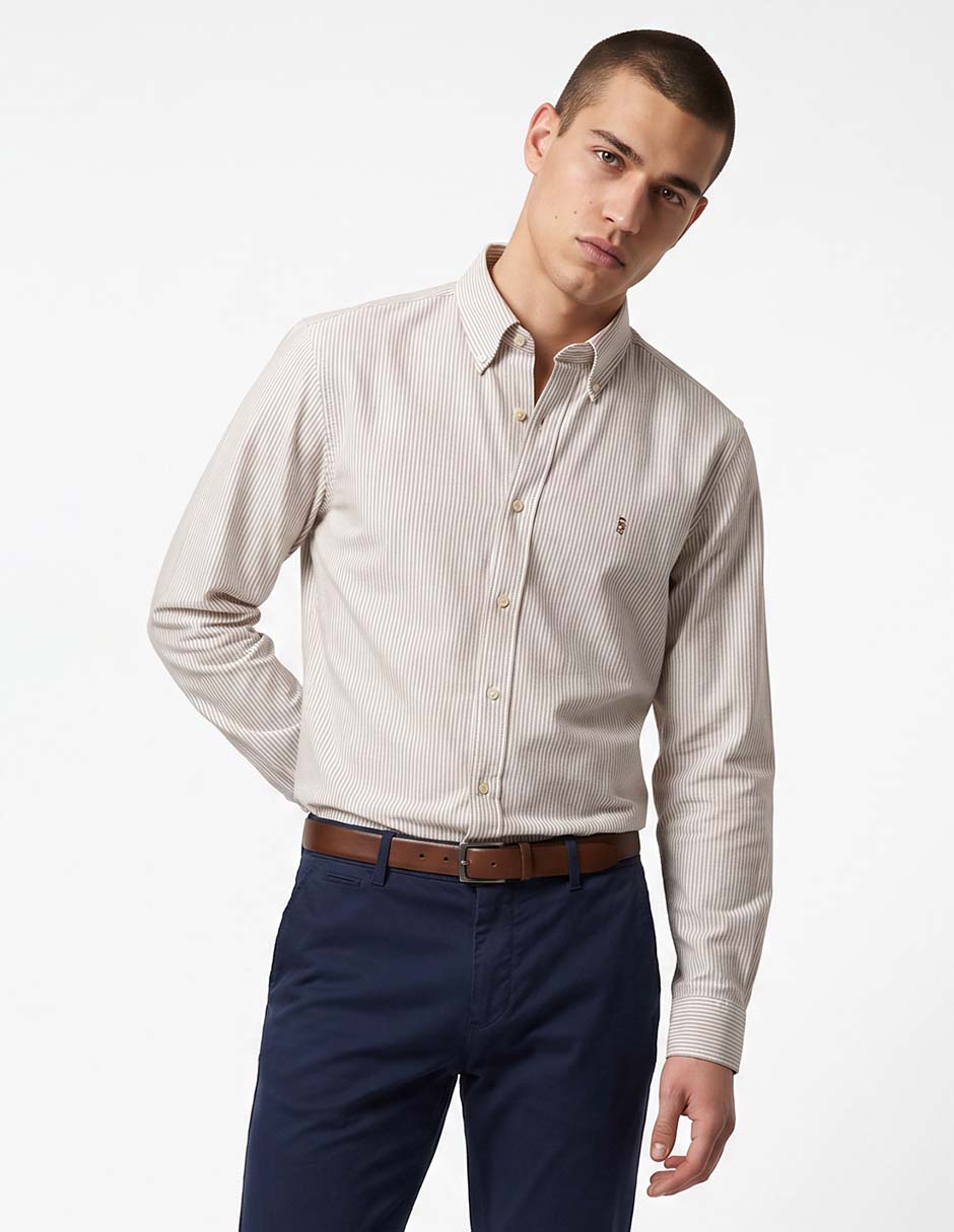 Camisa casual de algodón manga larga para hombre Camisa casual de algodón manga larga para hombre