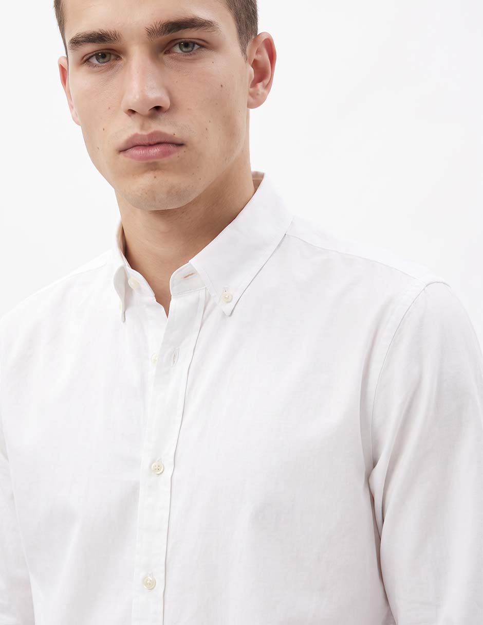 Camisa casual manga larga para hombre 6