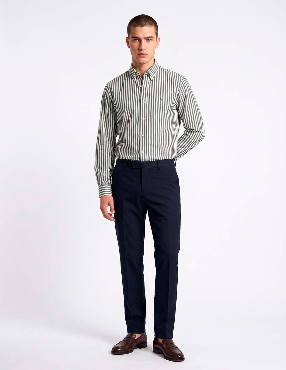 Camisa casual de algodón manga larga para hombre