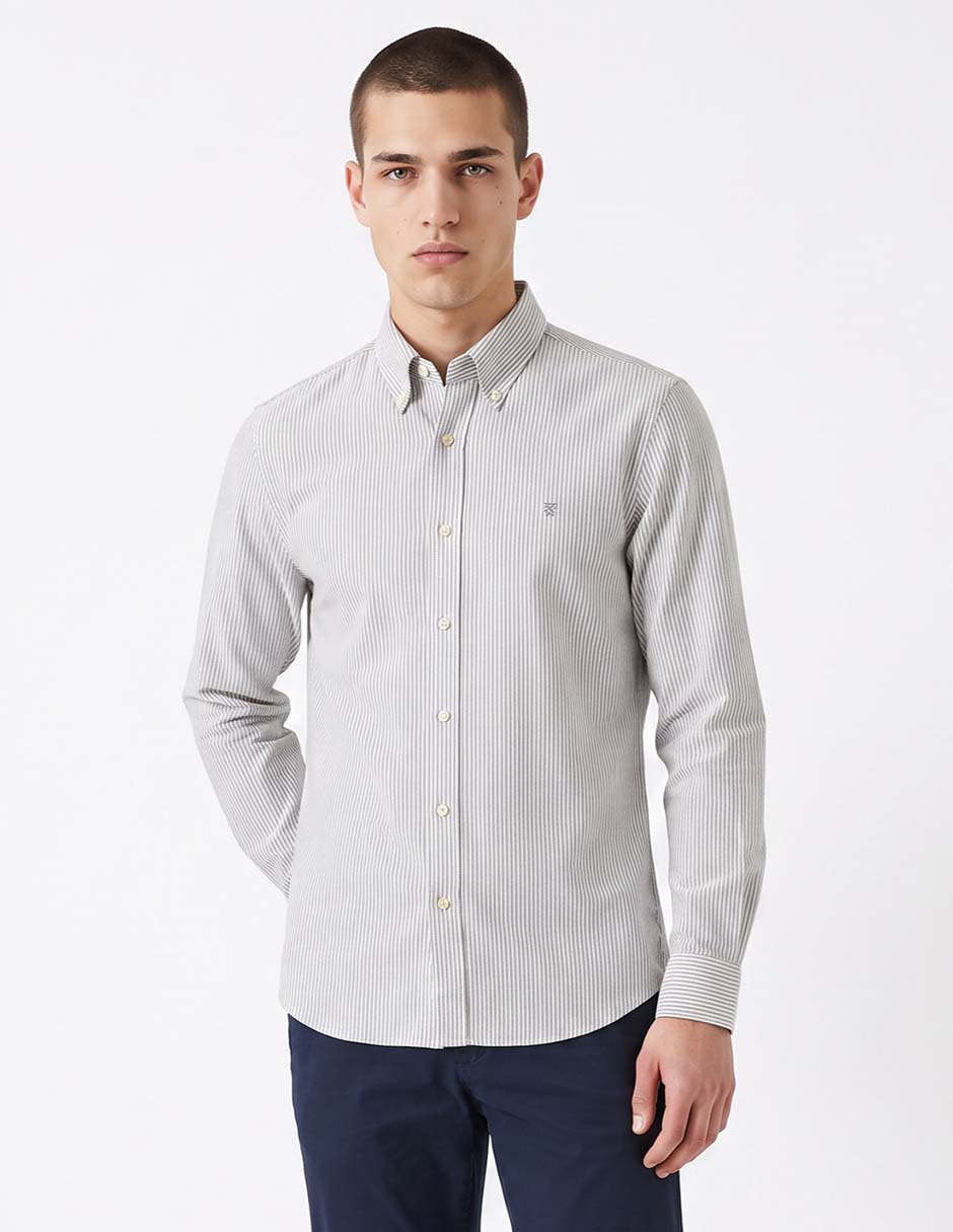 Camisa casual de algodón manga larga para hombre Camisa casual de algodón manga larga para hombre