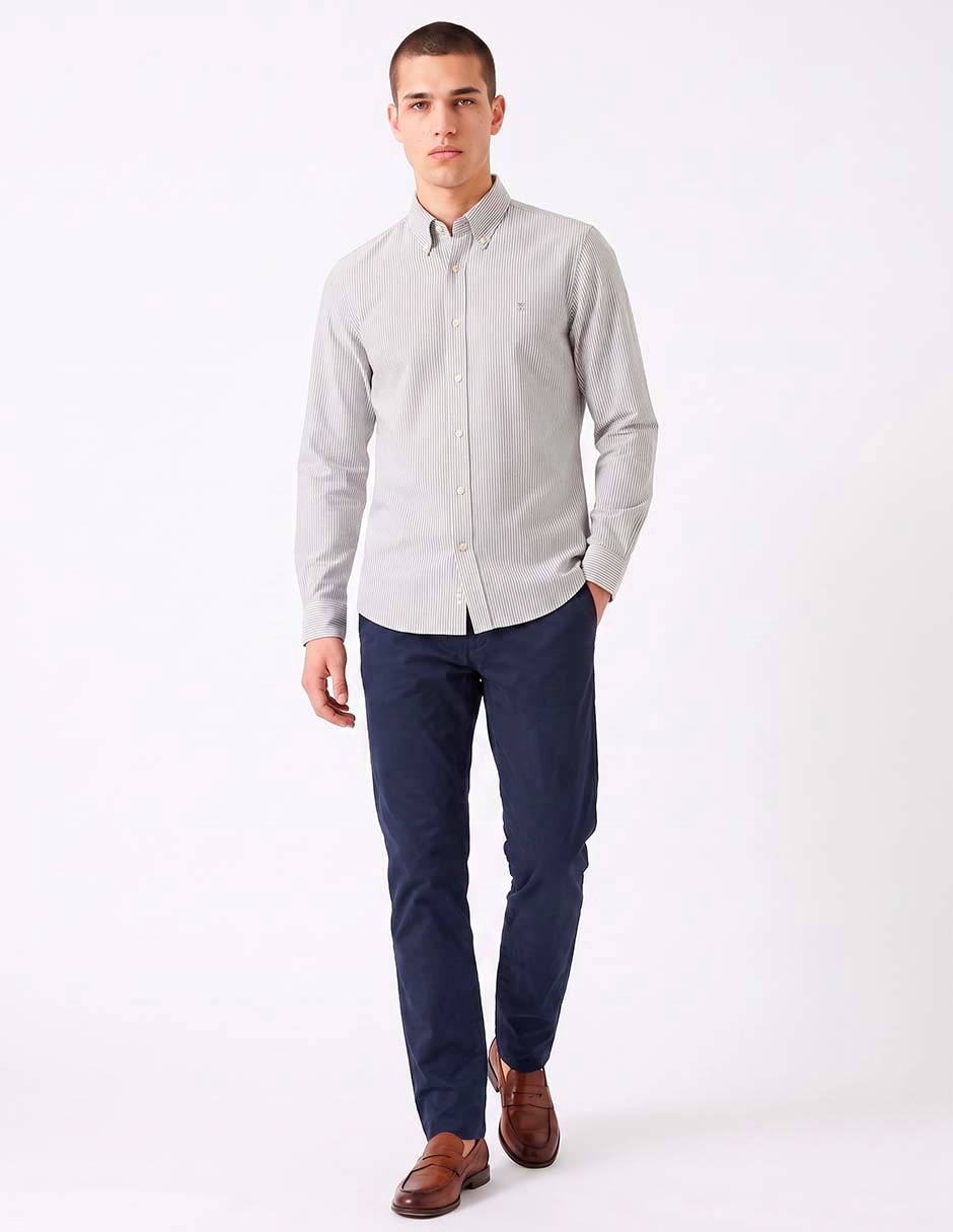 Camisa casual de algodón manga larga para hombre 7