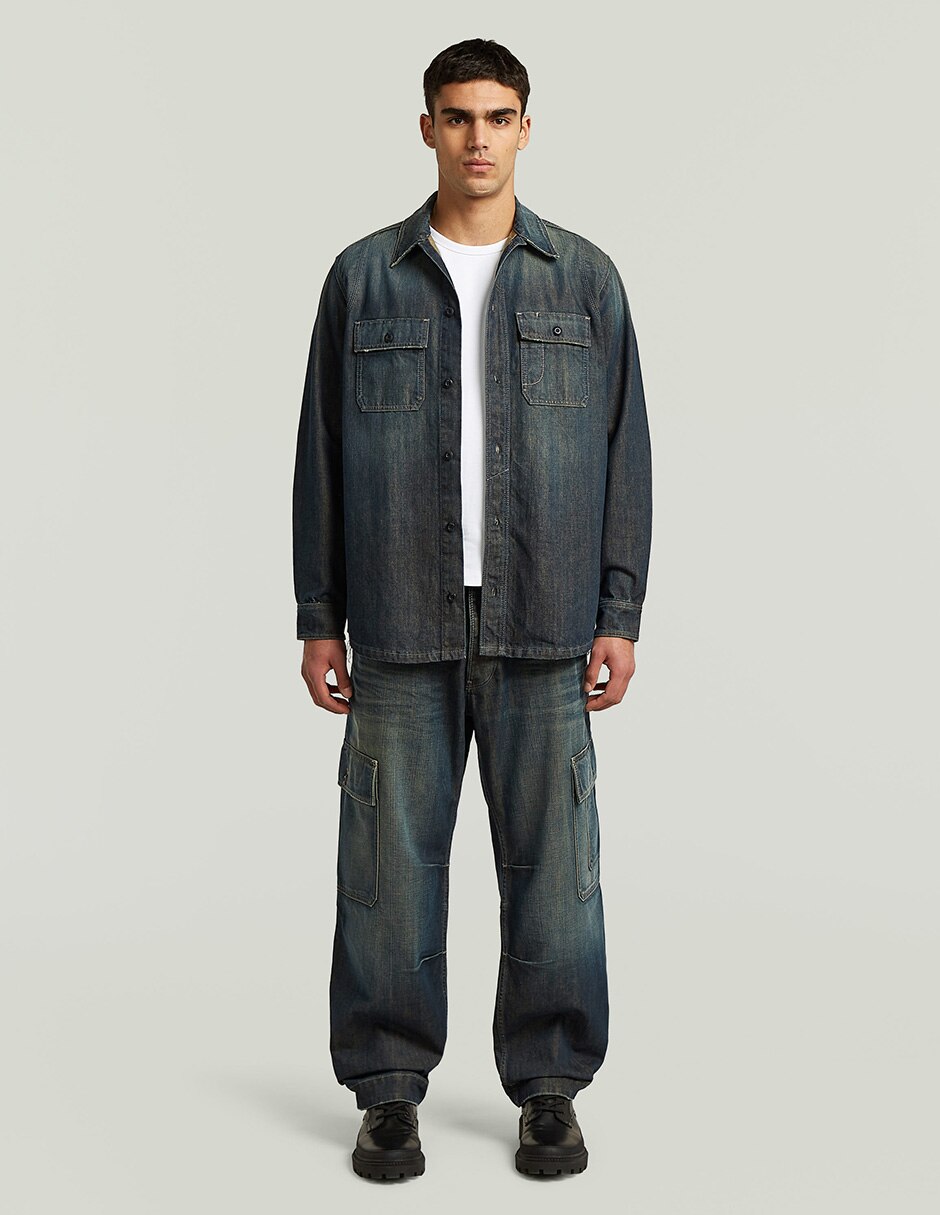 Sobrecamisa casual de algodón manga larga para hombre 4