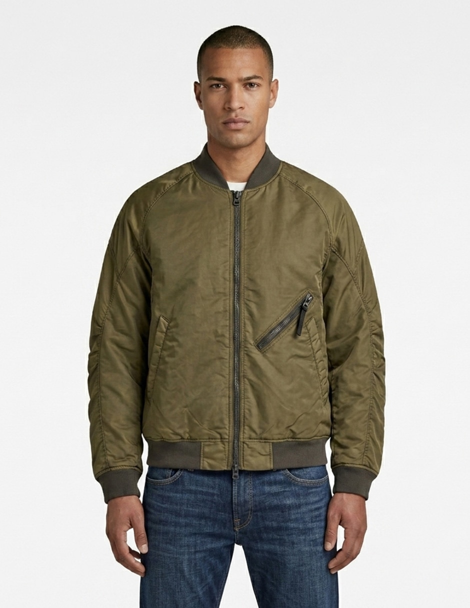 Chamarra bomber con bolsillos para hombre Chamarra bomber con bolsillos para hombre