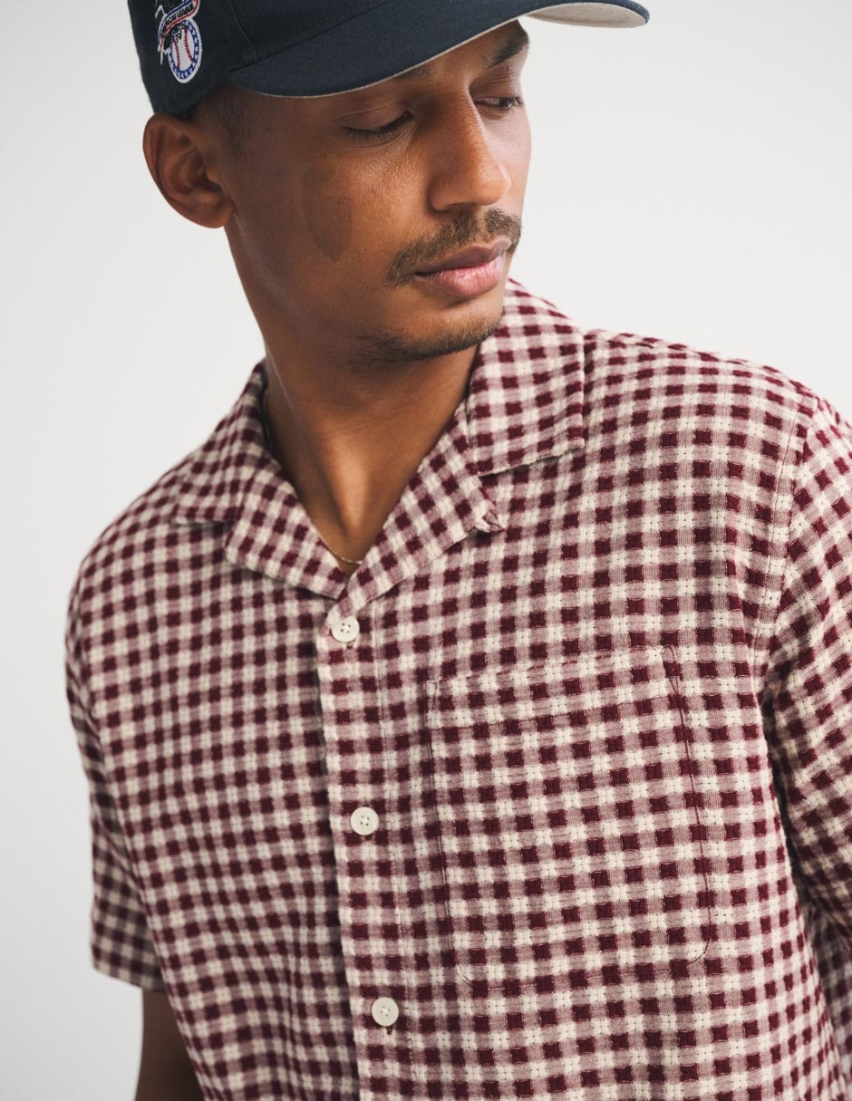 Camisa casual fa26 de algodón manga corta para hombre 5
